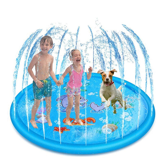 170*170cm Pet Sprinkler Pad Play Cooling Mat Swimming Pool Inflatable Water Spray Pad Mat Tub Summer Cool Dog Bathtub for Dogs and Child