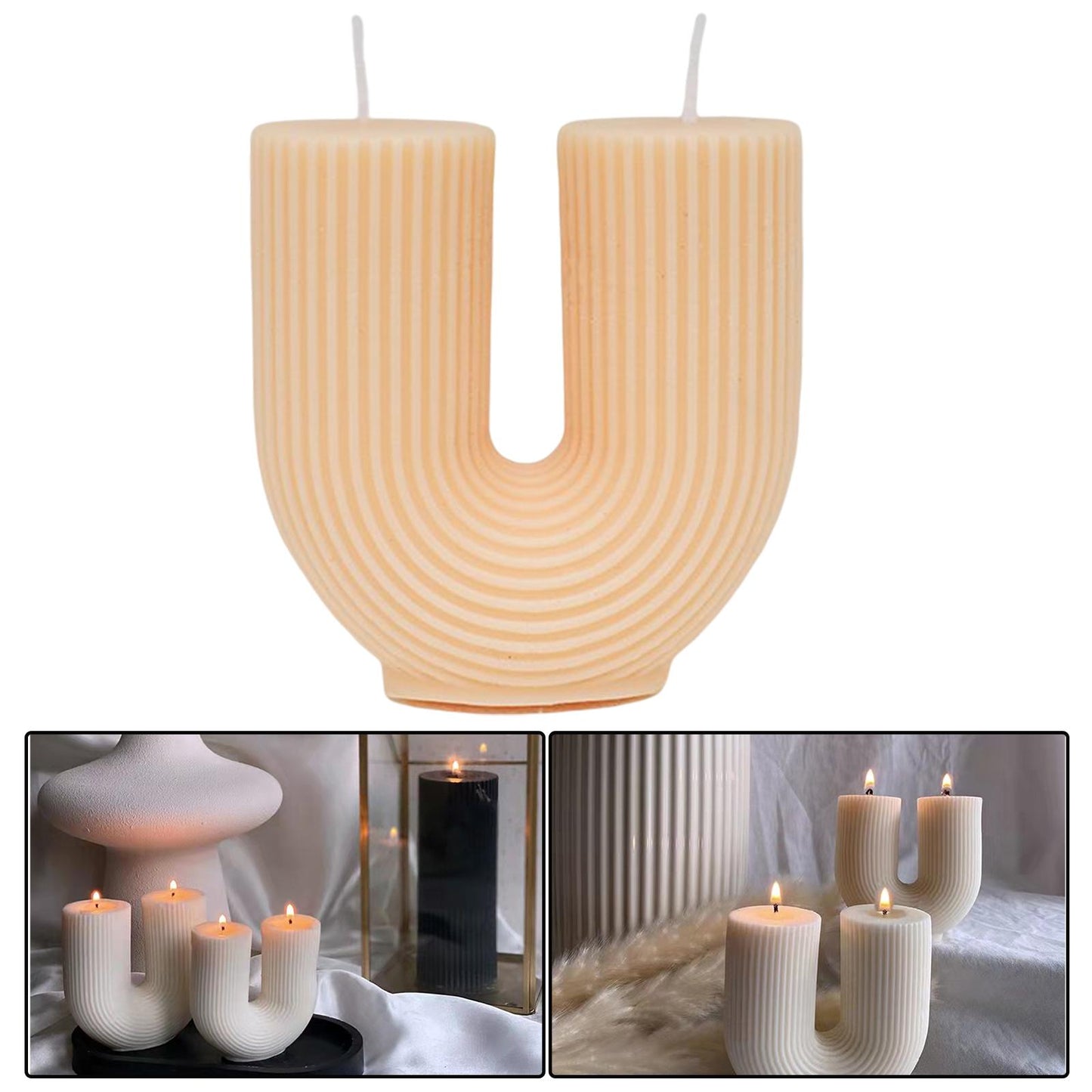 Geometric Scented Candles U Shaped for Photo Prop Meditation Birthday Gift Wedding Home Decoration An Interesting Artwork