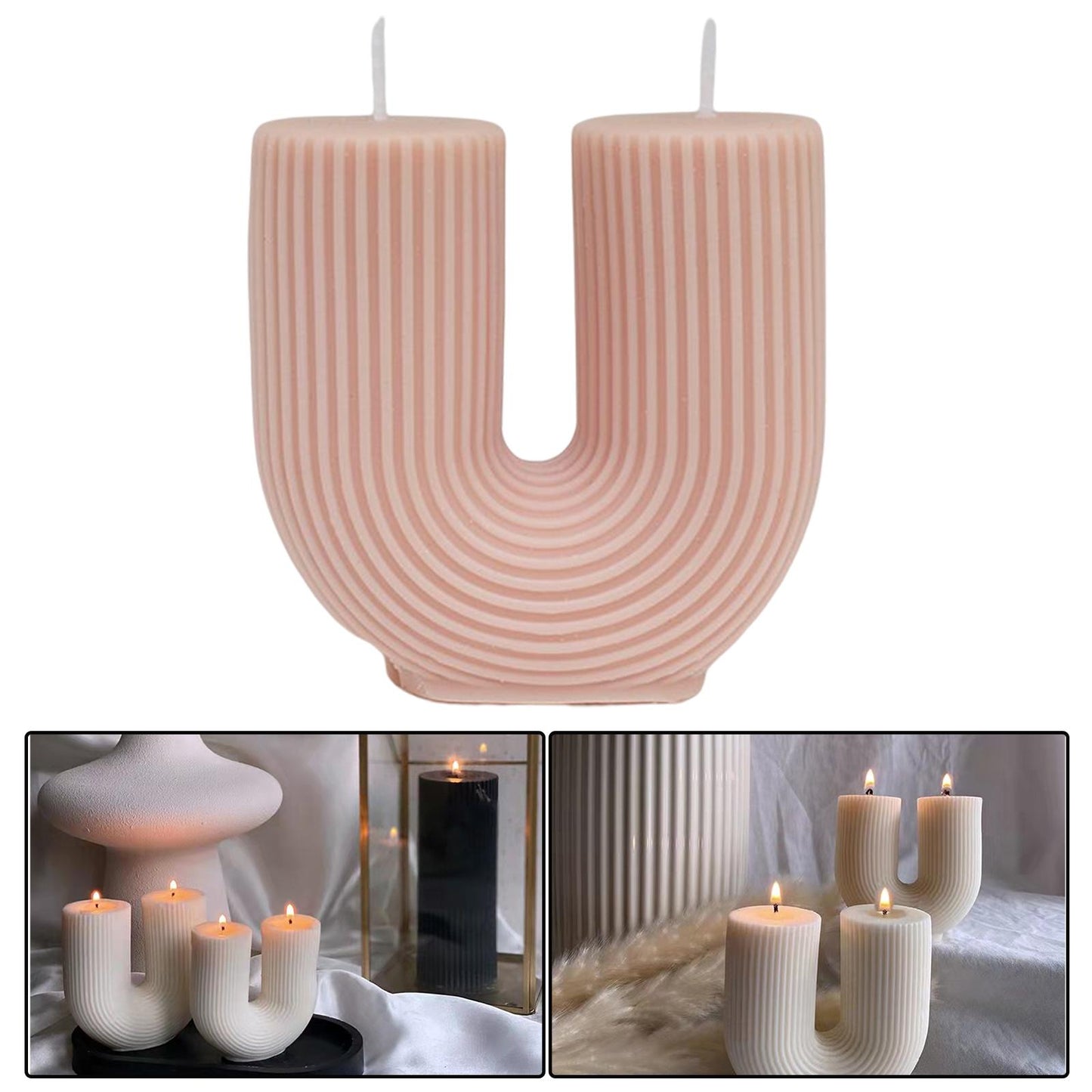 Geometric Scented Candles U Shaped for Photo Prop Meditation Birthday Gift Wedding Home Decoration An Interesting Artwork